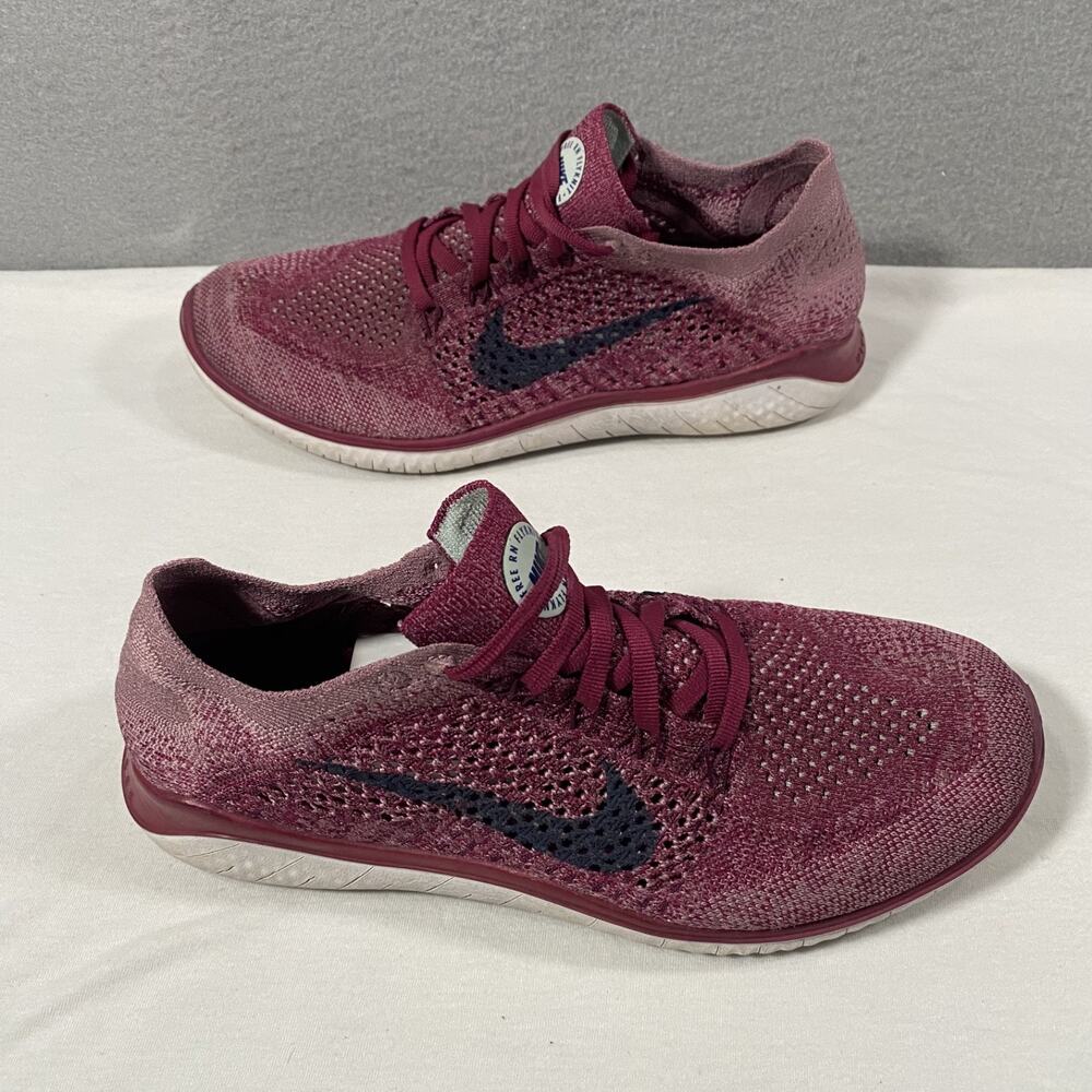 Nike Free RN Flyknit Running Shoes Sneakers Raspberry Red Women’s Size 9 - Picture 5 of 9